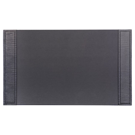 Dacasso Black Crocodile Embossed Leather Side-Rail Desk Pad/Desk Protector, 34" x 20" PR-2201
